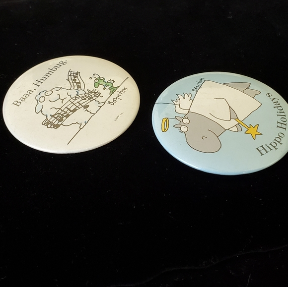 SET- Vntg Sandra Boynton Holiday Buttons Funny - Picture 4 of 8